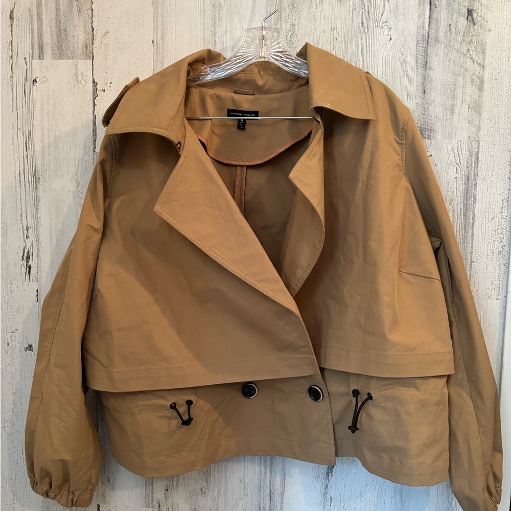 Universal Standard Tan Leonard Cropped Trench Coat